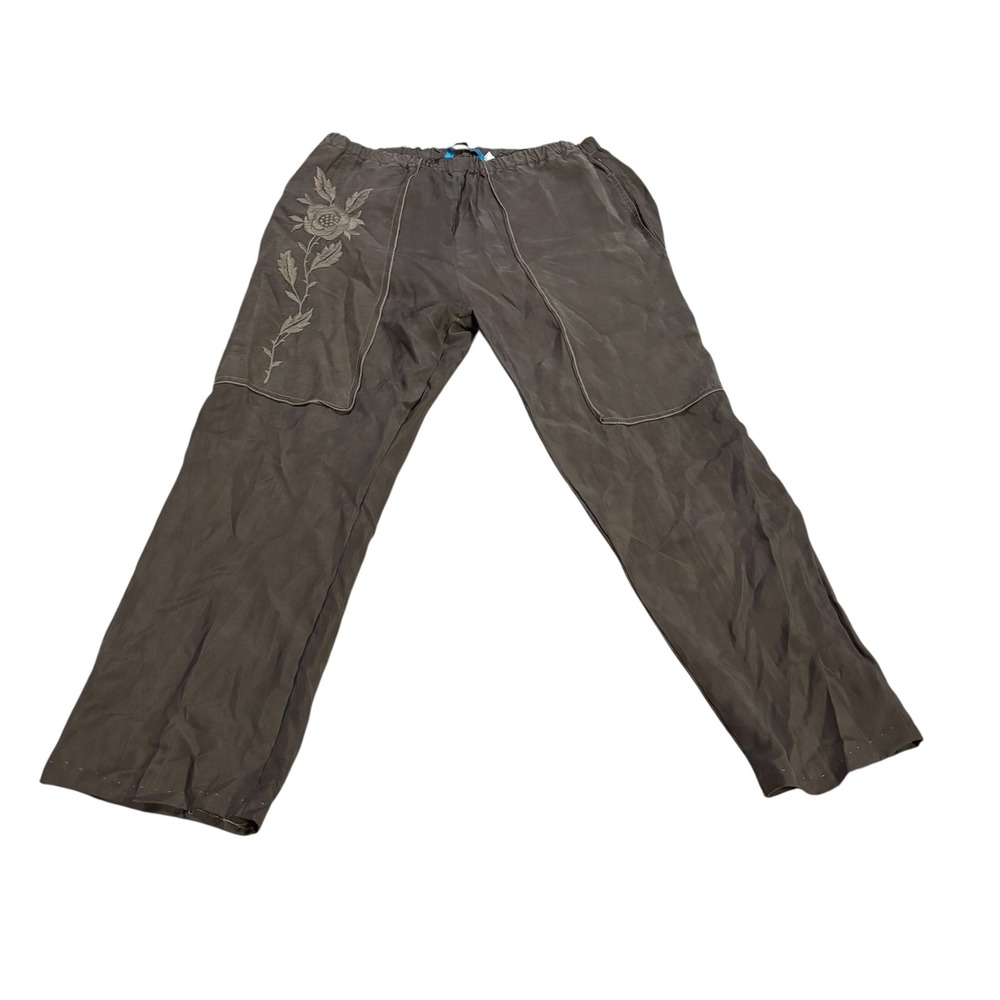 Johnny Was Embroidered Drawstring Trousers